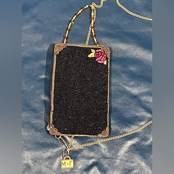Mary Frances Queen of Everything Beaded Crossbody Cell Phone Bag Clutch Evening - Picture 5 of 16